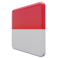 Indonesia Right View 3d textured glossy square flag png