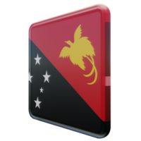 Papua New Guinea Right View 3d textured glossy square flag png