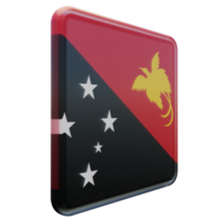 Papua New Guinea Left View 3d textured glossy square flag png