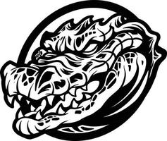 Angry Crocodile Head Shield Silhouette vector