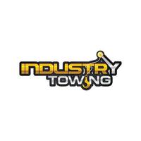 Crane Hook Towing industry shiny word mark logo vector