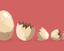 cartoon dinosaur eggshells vector