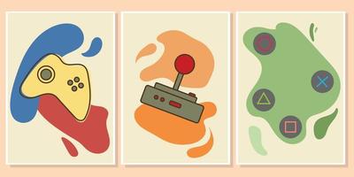 wall art theme game joystick vector