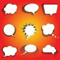 Comic book callout speech bubbles vector