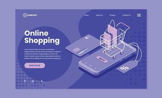 Online Shopping Store Landing Page Template vector