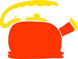 cartoon doodle whistling kettle vector