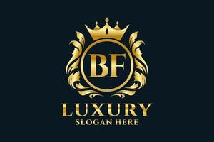 Initial BF Letter Royal Luxury Logo template in vector art for luxurious branding projects and other vector illustration.