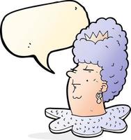 cartoon queen head with speech bubble vector