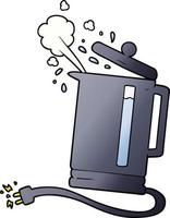 cartoon electric kettle boiling vector