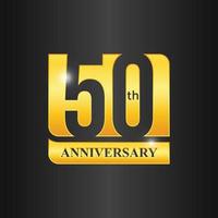 Gold 50 Years anniversary celebration template vector