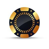 Realistic poker chip, golden chips vector