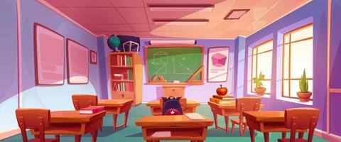 Geometry classroom interior, school class room vector