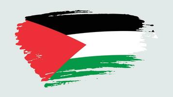 Faded grunge texture Palestine professional flag design vector