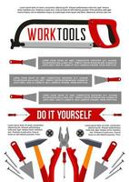 Vector poster of work tools or construction repair