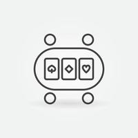 Online Poker Table linear vector concept icon or logo