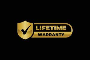 Life time warranty stamp label vector