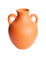 A brown clay jug isolated on a white background png