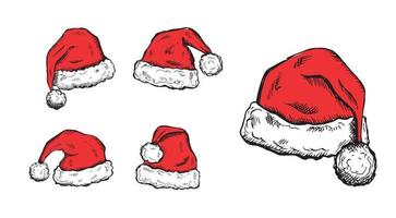 Sketch of Santa Hat Hand drawn illustration vector