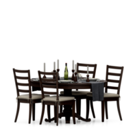 Isometric Table set front 3D render png