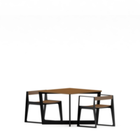 Isometric Table set front 3D render png