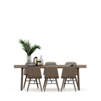 Isometric Table set front 3D render png