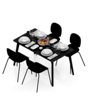 Isometric Table set Perspective 3D render png