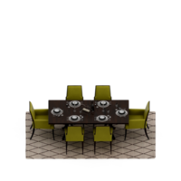 conjunto de mesa isométrica perspectiva 3d render png