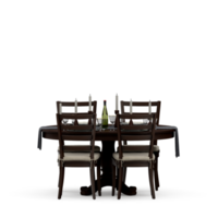 Isometric Table set front 3D render png