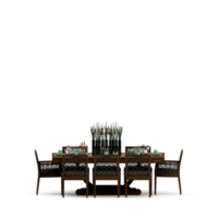 Isometric Table set front 3D render png