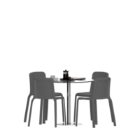 Isometric Table set front 3D render png