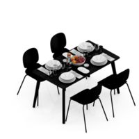 Isometric Table set Perspective 3D render png