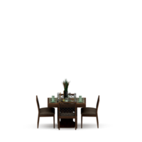 Isometric Table set front 3D render png