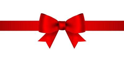 Red bow for gift and greeting card isolated vector