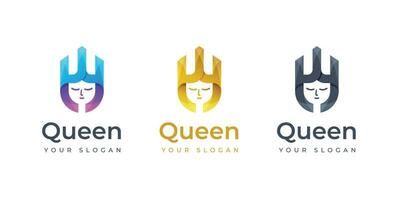 Queen logo design inspiration. Monogram logo. Crown logo vector