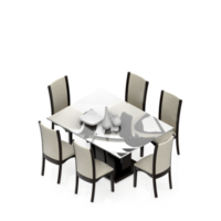 Isometric Table Set 3D render png