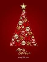 christmas background with decorations. merry christmas card vector