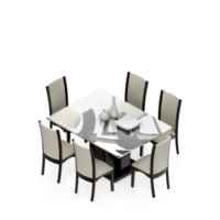 Isometric Table Set 3D render png