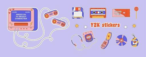 Collection of y2k Stickers vector