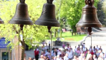 Church bells close up video