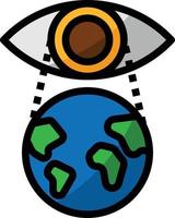 vision eye world creative - filled outline icon vector