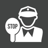 Traffic Police Glyph Inverted Icon vector