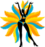 Woman in brazilian carnival outfit. Illustration png