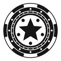 Star casino chip icon, simple style vector