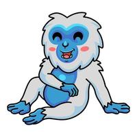 Cute little yeti cartoon sitting vector