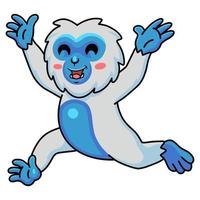 Cute little yeti cartoon running vector