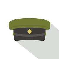 Military hat icon, flat style vector