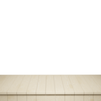 primer plano de la mesa de madera, vista frontal de la parte superior de la mesa de madera render 3d aislado png