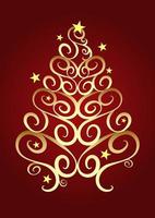 Abstract Golden Christmas Tree Vector