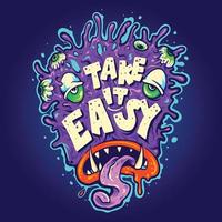 Monster font take it easy vector