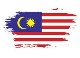 New Malaysia hand paint grunge flag vector